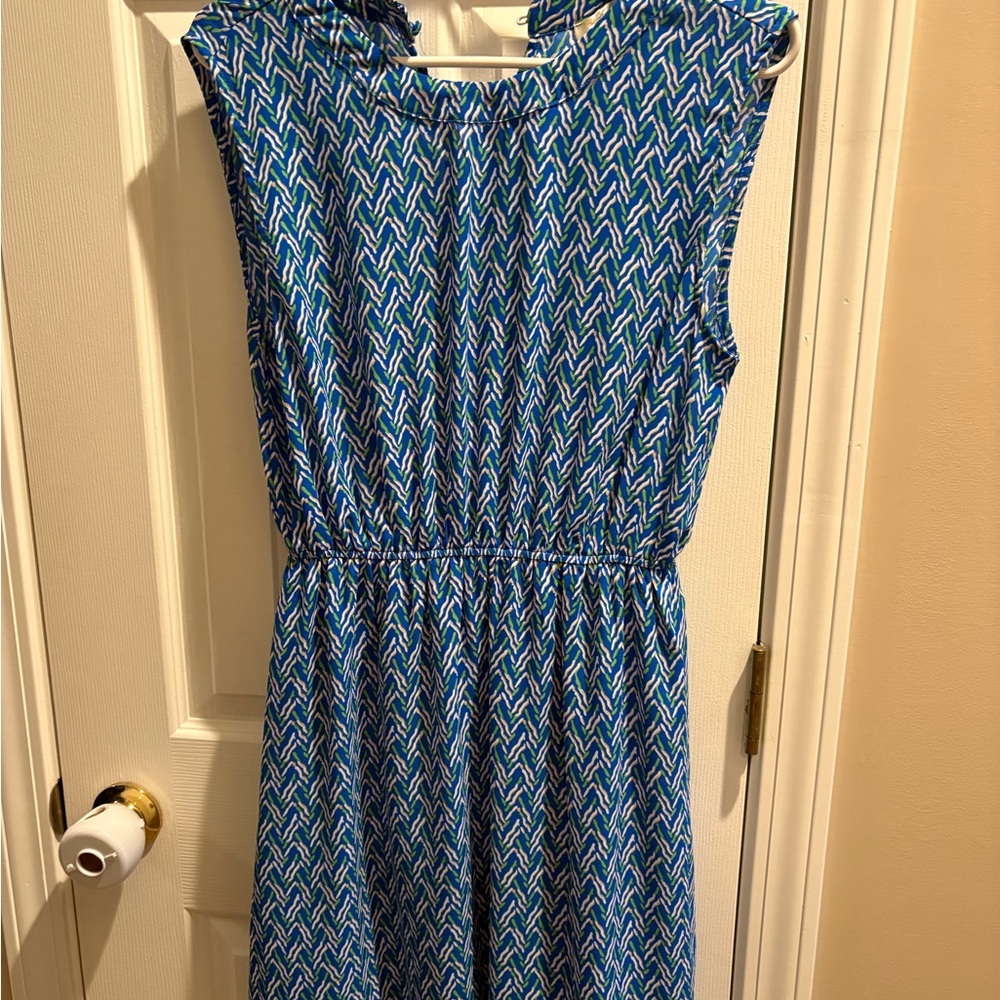 ANDREE BY UNIT Blue and White Patterned Mini Dress